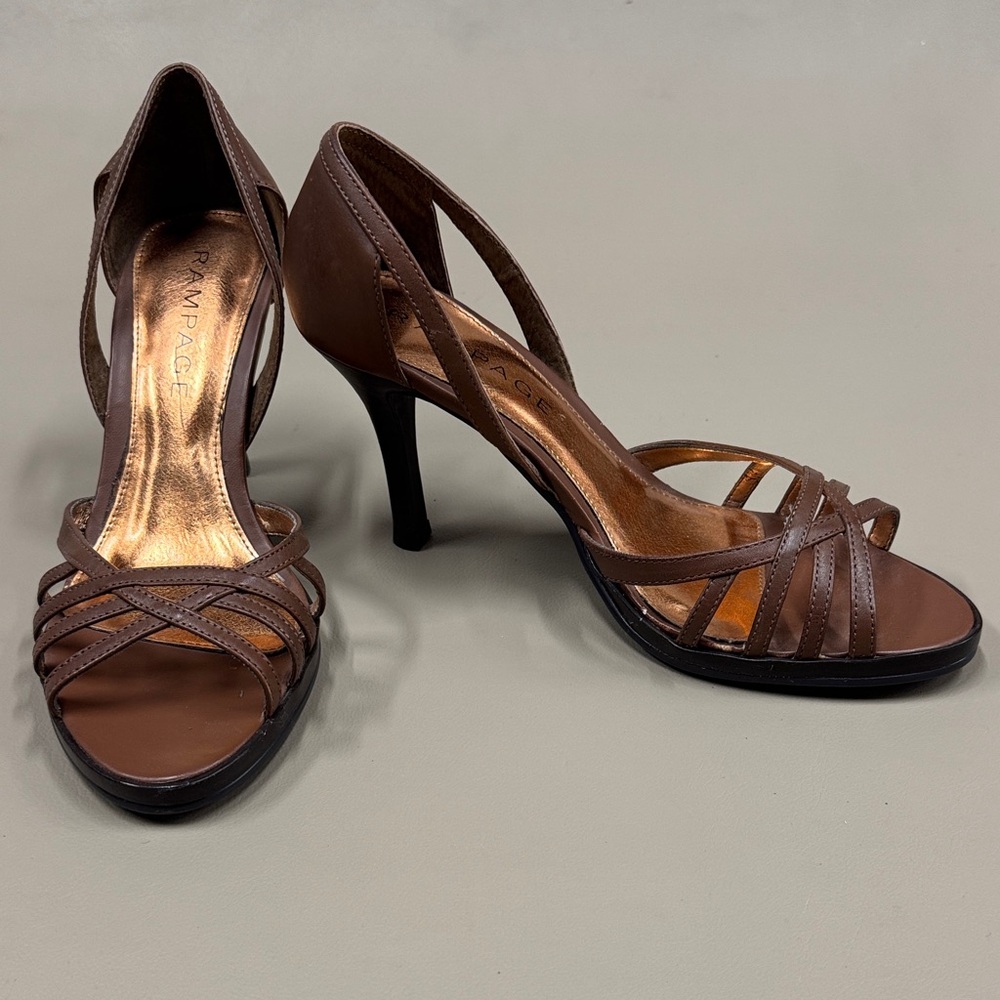 Sexy Rampage Brown Strappy Heels